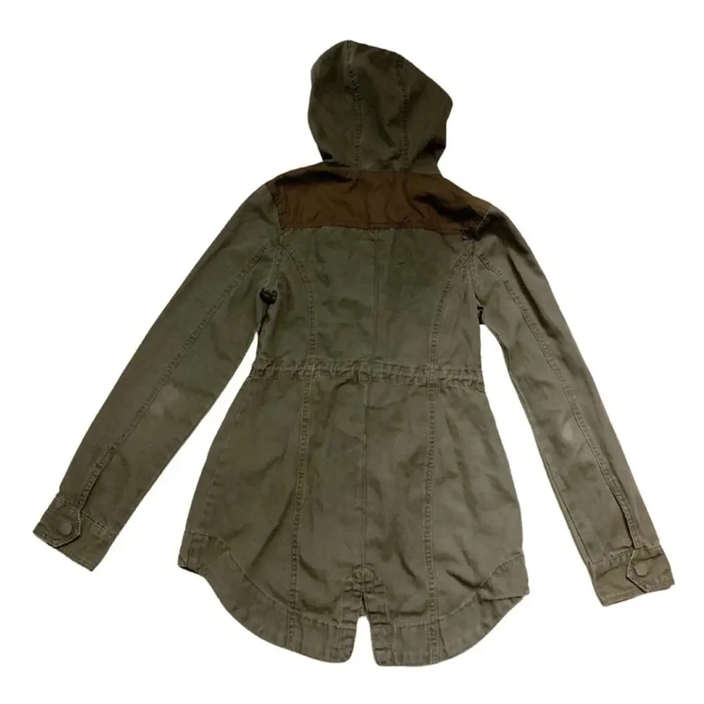 American Rag Military Green Hooded Utility Jacket Coat Army Olive Fisherman